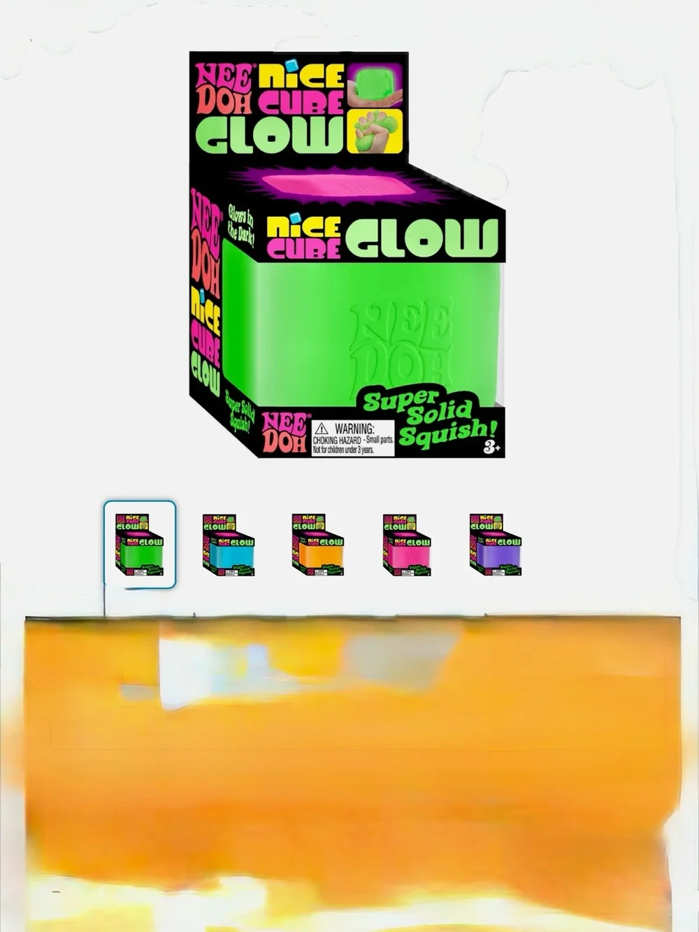 NEE DOH Nice Cube Glow Super Solid Squish - Pink